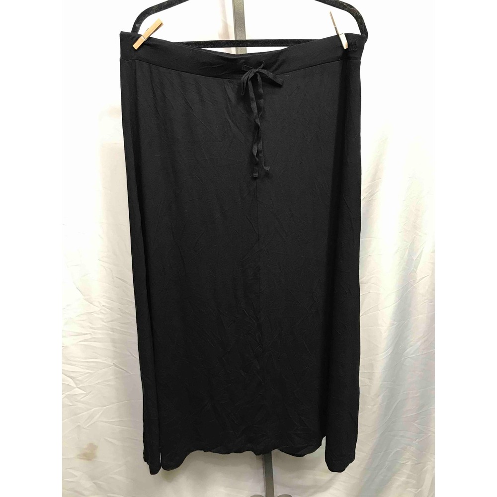 New‎ York Company Black Maxi Skirt Drawstring Waist Casual Travel Size XL